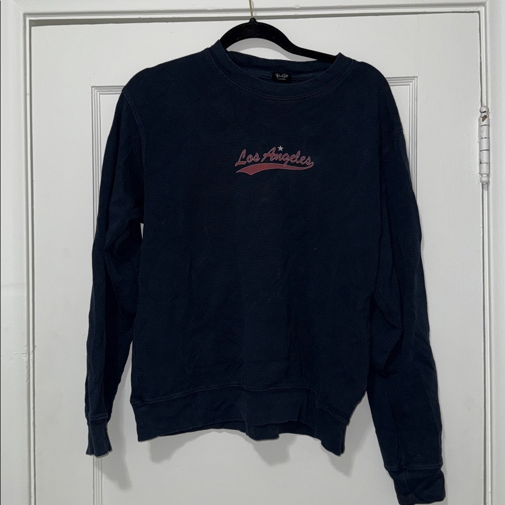 Brandy Melville Navy Blue Ribbed Sweater